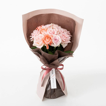 ホシファーム 届いた姿でそのまま飾れるスタンディング薔薇ブーケ スイート１２本 送料無料-2