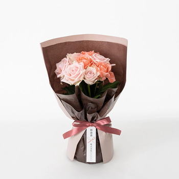 ホシファーム 届いた姿でそのまま飾れるスタンディング薔薇ブーケ スイート８本 送料無料-2