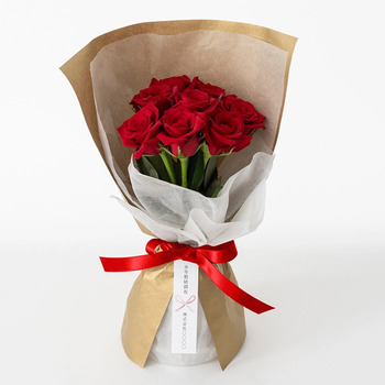 ホシファーム 届いた姿でそのまま飾れるスタンディング薔薇ブーケ ルージュ８本 送料無料-2