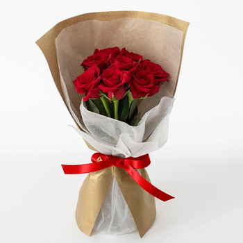 ホシファーム 届いた姿でそのまま飾れるスタンディング薔薇ブーケ ルージュ８本 送料無料-3