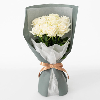 ホシファーム 届いた姿でそのまま飾れるスタンディング薔薇ブーケ ピュア１２本 送料無料-3