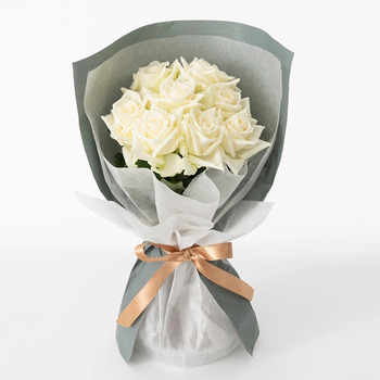 ホシファーム 届いた姿でそのまま飾れるスタンディング薔薇ブーケ ピュア８本 送料無料-3