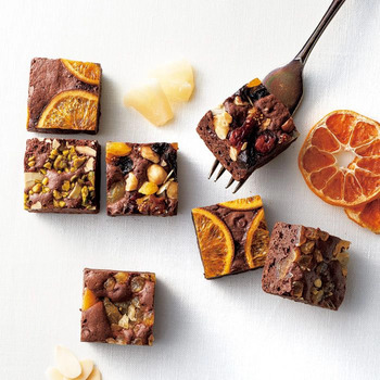 ホシファーム フリルブーケ ホワイトオレンジ８本＆ホシフルーツ贅沢ブラウニー９個入 メッセージカード付 ラッピング済 送料無料-6