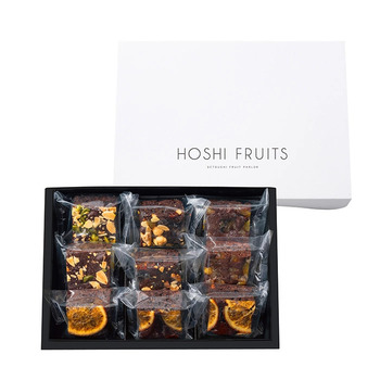 ホシファームフリルブーケ ニュアンスレッド８本＆ホシフルーツ贅沢ブラウニー ９個入 メッセージカード付 ラッピング済 送料無料-1