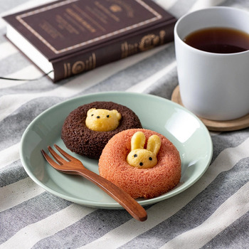 ホシファーム フリルブーケ ホワイトオレンジ ８本＆アニマルドーナツ２個入 メッセージカード付 ラッピング済 送料無料-6