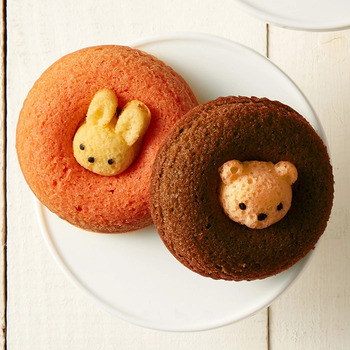 ホシファーム フリルブーケ ホワイトイエローグリーン８本＆アニマルドーナツ２個入 メッセージカード付 ラッピング済 送料無料-4