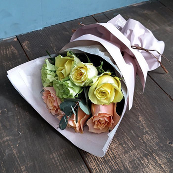 ホシファーム フリルブーケパッション８本 ＆ ホシフルーツ 贅沢ブラウニー９個入 メッセージカード付 ラッピング済 送料無料-5