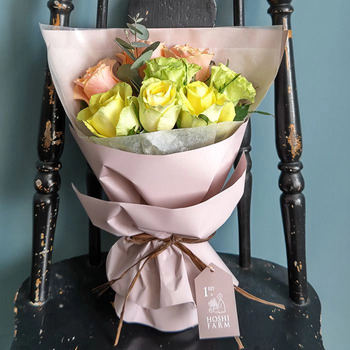 ホシファーム フリルブーケパッション８本 ＆ ホシフルーツ 贅沢ブラウニー９個入 メッセージカード付 ラッピング済 送料無料-6