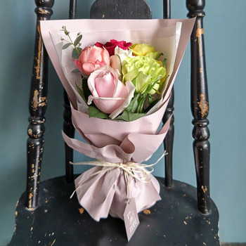 ホシファーム フリルブーケカラフル８本 ＆ ホシフルーツ 贅沢ブラウニー９個入 メッセージカード付 ラッピング済 送料無料-2