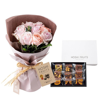 ホシファーム フリルブーケスイート８本 ＆ ホシフルーツ 贅沢ブラウニー９個入 メッセージカード付 ラッピング済 送料無料-4