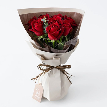 ホシファーム フリルブーケルージュ８本 ＆ アニマルドーナツ２個入 メッセージカード付 ラッピング済 送料無料-1