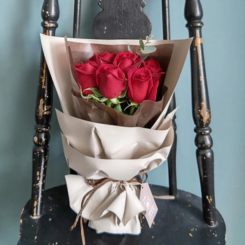 ホシファーム フリルブーケルージュ８本 ＆ アニマルドーナツ２個入 メッセージカード付 ラッピング済 送料無料-3