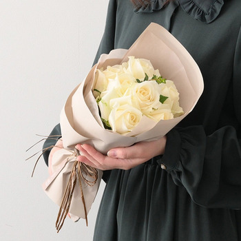 フリルブーケ ピュア ８本 メッセージカード付 ラッピング済 送料無料-2