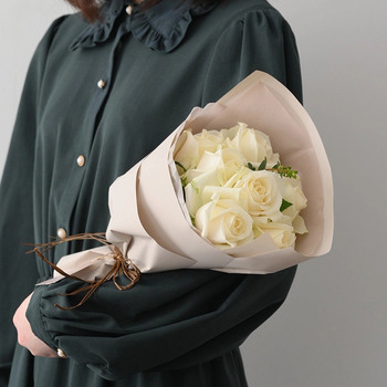 フリルブーケ ピュア ８本 メッセージカード付 ラッピング済 送料無料-5