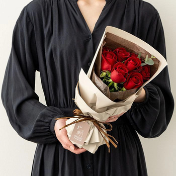 フリルブーケ ルージュ ８本 メッセージカード付 ラッピング済 送料無料-1