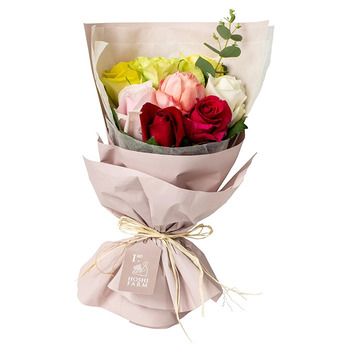 ホシファーム フリルブーケ カラフル８本＆ホシフルーツ 贅沢ブラウニー ６個入 メッセージカード付 ラッピング済 送料無料-2