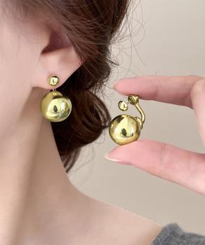 メタルボールピアス きれいめ 一粒ピアス 送料無料 即日発送-2