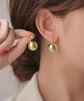 メタルボールピアス きれいめ 一粒ピアス 送料無料 即日発送-3