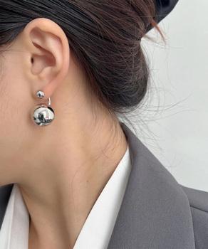 メタルボールピアス きれいめ 一粒ピアス 送料無料 即日発送-5