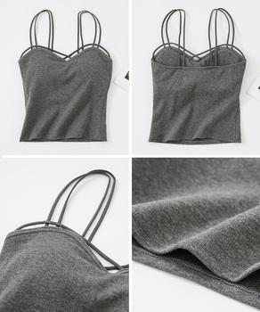 カップ付きキャミソール ダブルストラップ 送料無料 即日発送-8