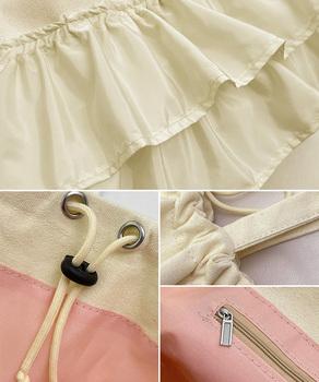 ティアードフリルトートバッグ キャンバス 送料無料 即日発送-9