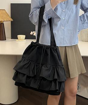 ティアードフリルトートバッグ キャンバス 送料無料 即日発送-3