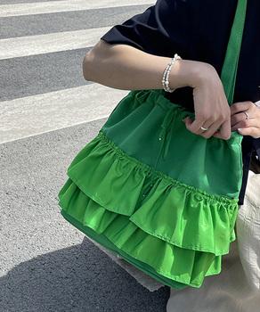 ティアードフリルトートバッグ キャンバス 送料無料 即日発送-6