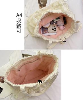 ティアードフリルトートバッグ キャンバス 送料無料 即日発送-7