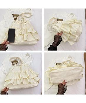 ティアードフリルトートバッグ キャンバス 送料無料 即日発送-8