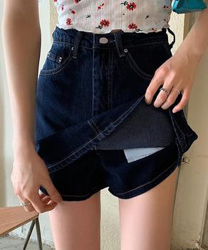デニムスカパンハイウエストショートパンツ 送料無料 即日発送-8