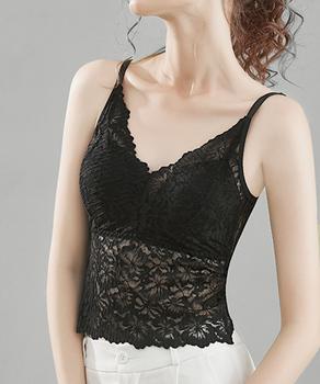 総レースキャミソール カップ付き 花柄 送料無料 即日発送-2