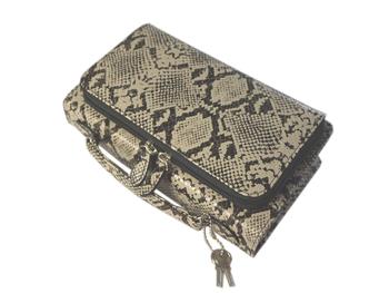 パイソン柄型押しミニセカンドバッグ No.2025H BE ベージュ 手提げ大型財布 2色展開 送料無料-4