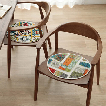 チェアパッド 約40cm丸 ウィルトン 汚れにくい キズ防止マット ギャベ柄 イビサ エデン ダンテ 3個セット 送料無料-10