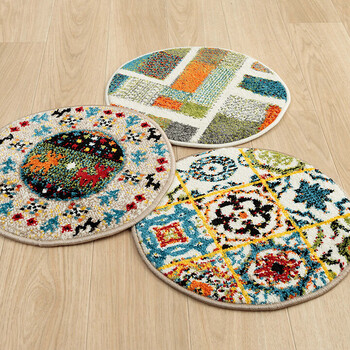 チェアパッド 約40cm丸 ウィルトン 汚れにくい キズ防止マット ギャベ柄 イビサ エデン ダンテ 3個セット 送料無料-11