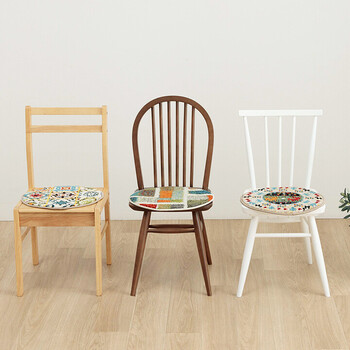 チェアパッド 約40cm丸 ウィルトン 汚れにくい キズ防止マット ギャベ柄 イビサ エデン ダンテ 3個セット 送料無料-12