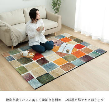 ラグ ラグマット 約80×140cm カラフル 抗菌防臭 消臭効果 玄関用 パレット 送料無料-2