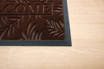 新生活 玄関マット リーフ柄 屋外用 ステイブラウン約40×60cm 送料無料-3