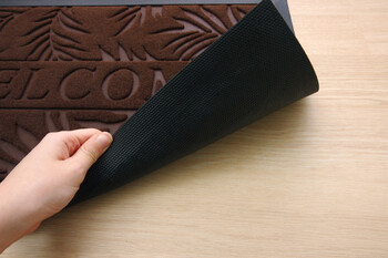 新生活 玄関マット リーフ柄 屋外用 ステイブラウン約40×60cm 送料無料-4