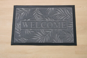 新生活 玄関マット リーフ柄 屋外用 ステイブラウン約40×60cm 送料無料-5