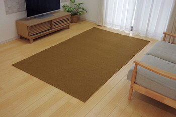 ラグ 新生活 ラグ カーペット 約140×340cmベージュ アロンジュ 裏 すべりにくい加工 ホットカーペット対応 送料無料-5