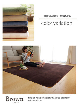 ラグ カーペット 約200×250cm 洗える 抗菌 防臭 無地 ピオニー 新生活 送料無料-6