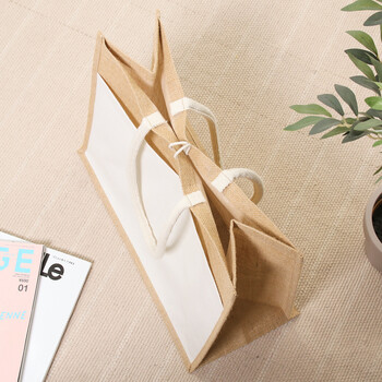 ジュートバッグ ポケット ボタン付き L 6個セット 送料無料-7