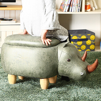 アニマルスツール 収納付き　サイ　ゾウ　ダイナソー 送料無料-5