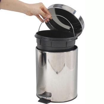 ステンレス ラウンド ペダルペール 12L 送料無料-1