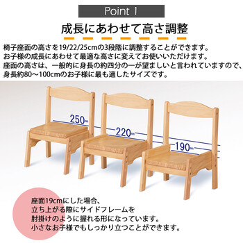 ファミリアキッズチェア 子供用椅子 高さ調整可能 木製 FAM C 送料無料-3