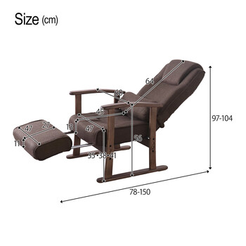 よりリラックスできるリクライニングチェア ダークブラウン 送料無料-4