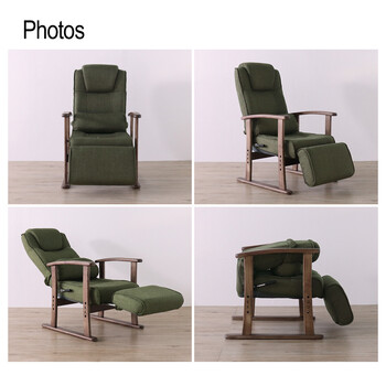 よりリラックスできるリクライニングチェア グリーン 送料無料-3