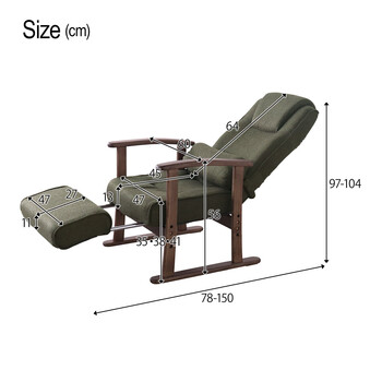 よりリラックスできるリクライニングチェア グリーン 送料無料-4