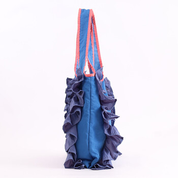 配色 フリルトートバッグ A4対応 定番 SMIRNASLI サミールナスリ 送料無料 即日発送-11