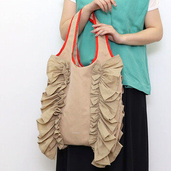 配色 フリルトートバッグ A4対応 定番 SMIRNASLI サミールナスリ 送料無料 即日発送-23